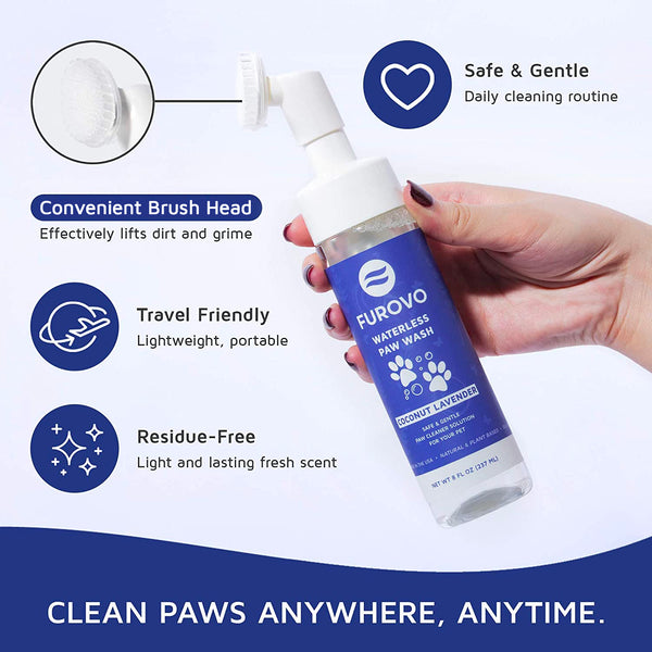 Pet Perks Paw Cleaner 2 Pack, Paw Cleaner for Dogs and Cats, Waterless  Shampoo, Pet Grooming Brush, Paw Moisturizer, No-Rinse Dog Shampoo,  Fragrance