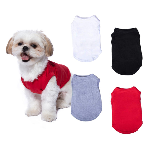 Furovo® Premium Ultra-Soft & Thick Dog & Puppy Fashion Tee Sport T-Shirts Value Pack 100% Cotton for Small Breeds (Pack of 4)