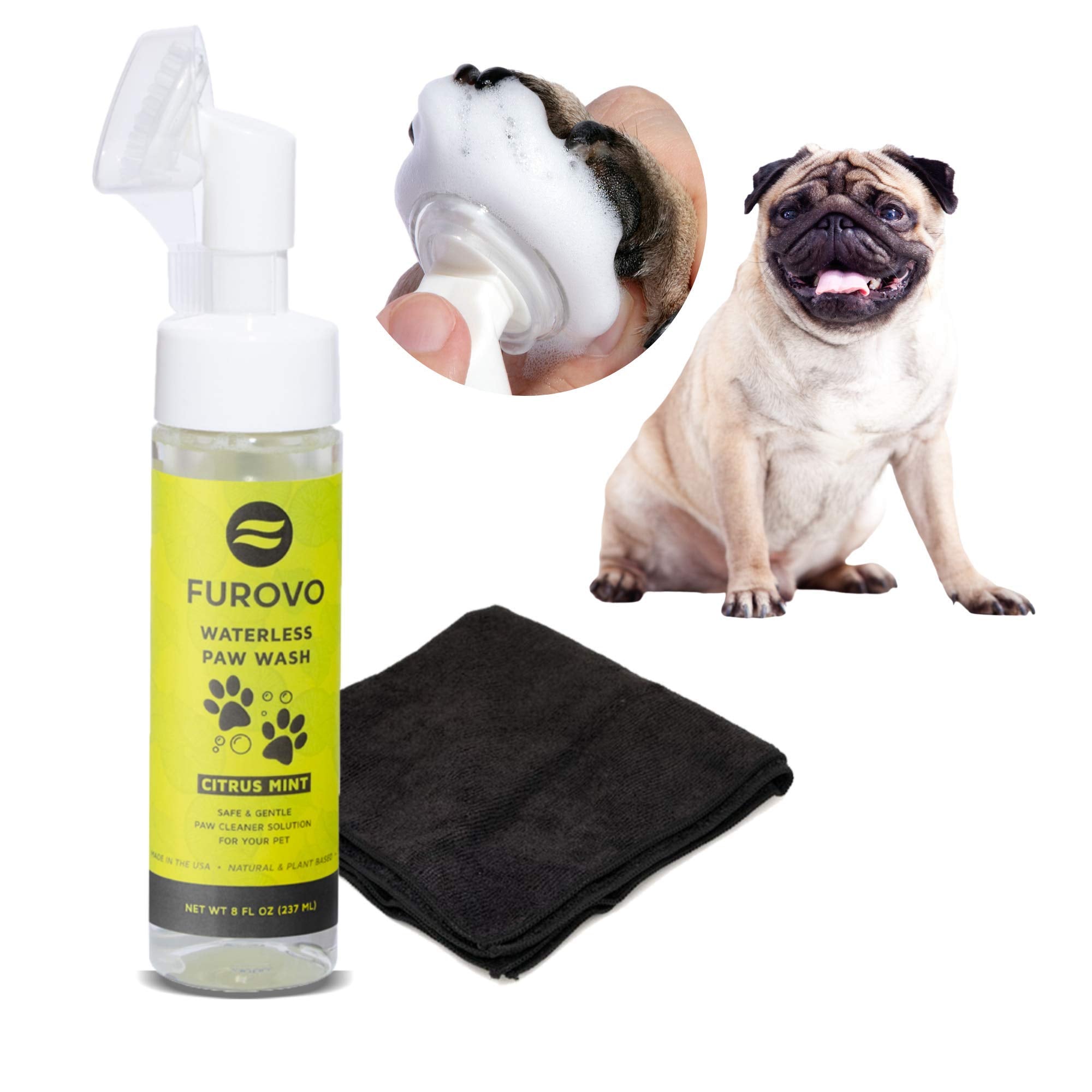 No-Rinse Paw Cleaner Foam, Waterless Dog Shampoo, Naturally Formulated to  Quickly Clean Up Dogs & Cats' Paws
